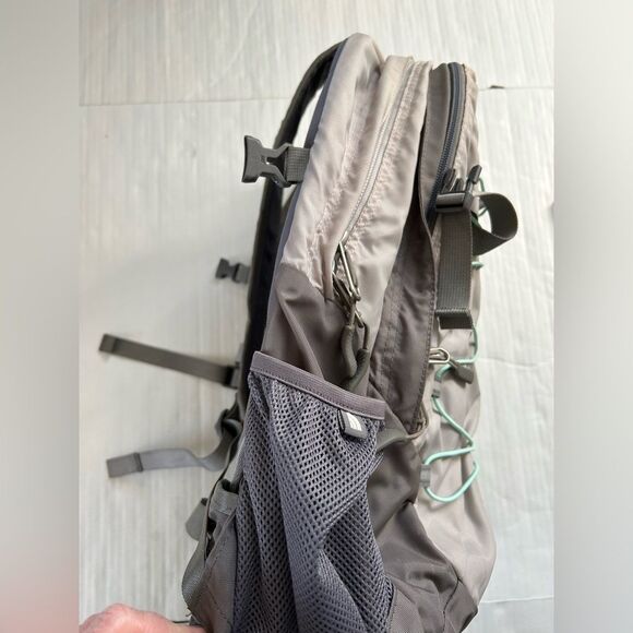 The North Face Gray Borealis Backpack with Green Accents - Picture 4 of 16